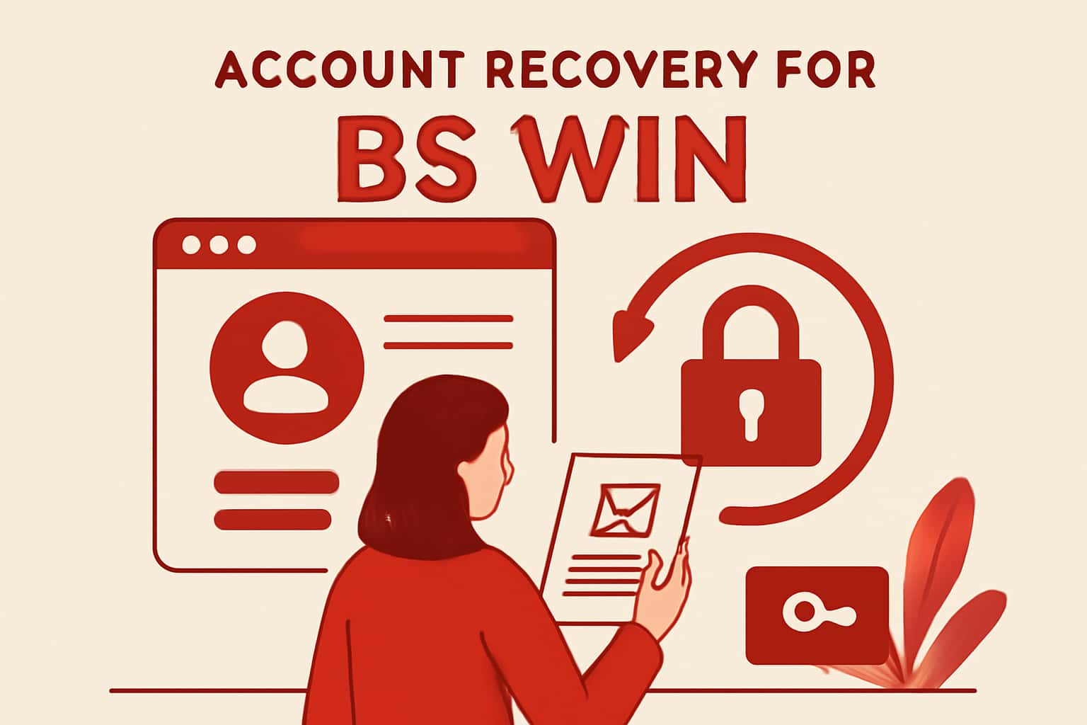 An informative scene depicting the process of account recovery for BS Win.