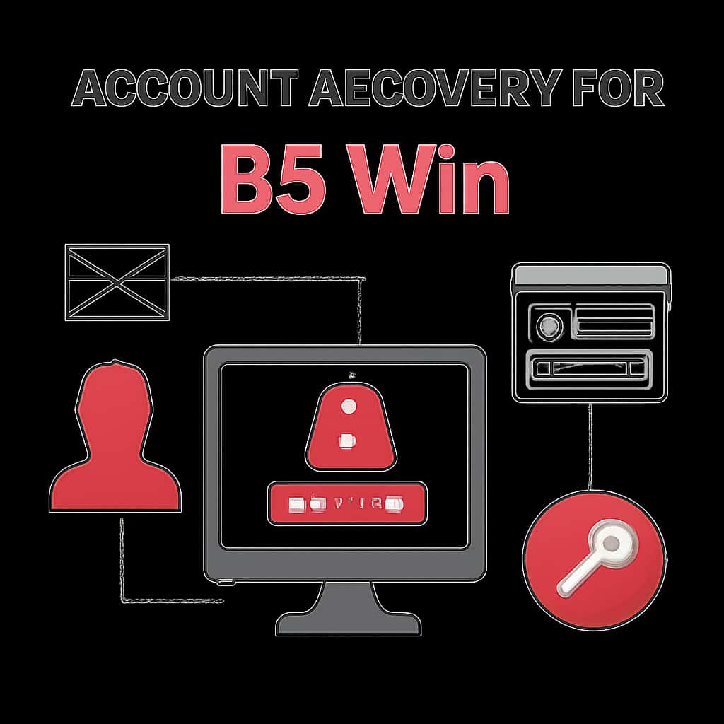 Diagram illustrating the steps for recovering an account with BS Win.
