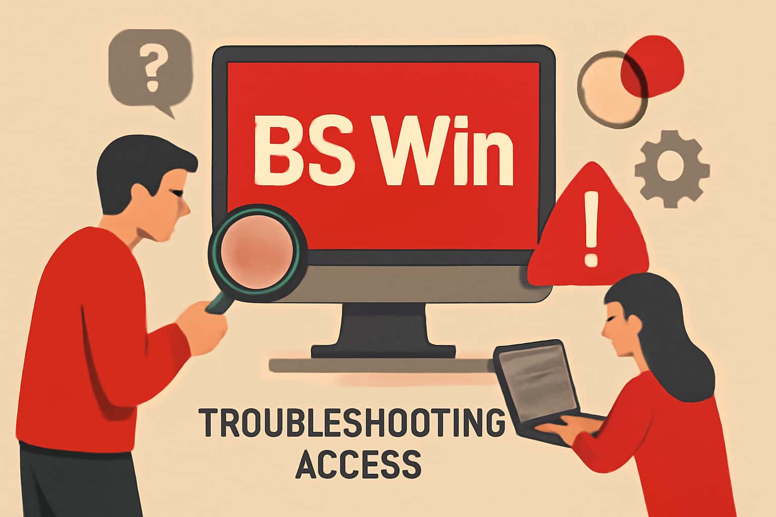 A visual representation of troubleshooting access issues related to BS Win.