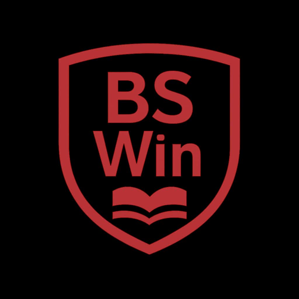 A professional badge design symbolizing BS Win Security Tips.