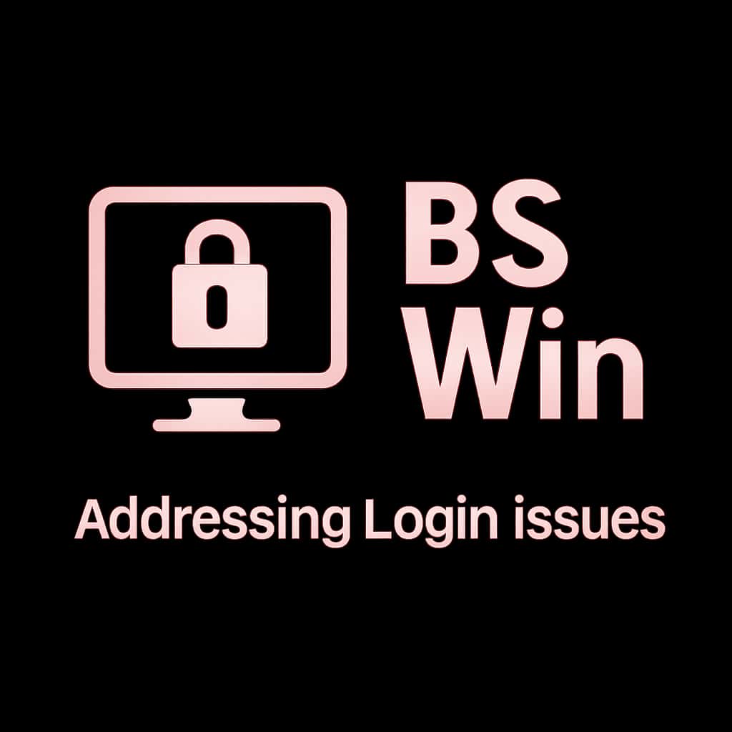 A simple badge symbolizing support for BS Win login issues.