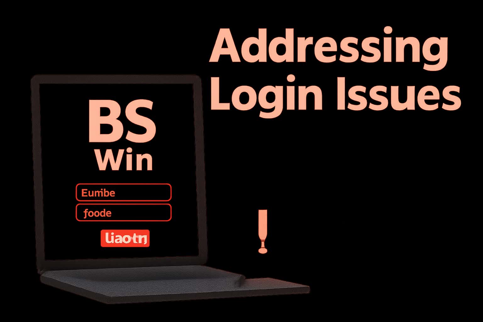An informative scene depicting login troubleshooting for BS Win, emphasizing account security.