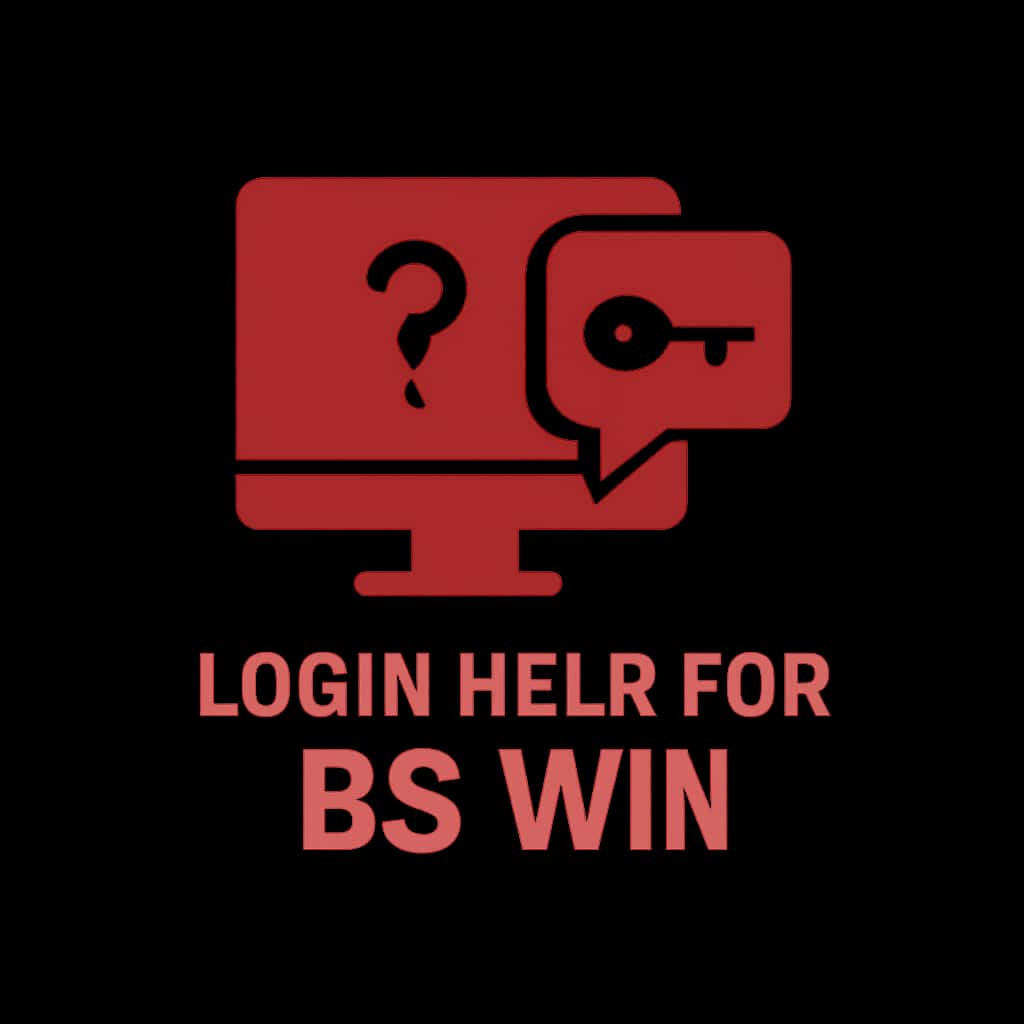 A badge representing Login Help for BS Win.
