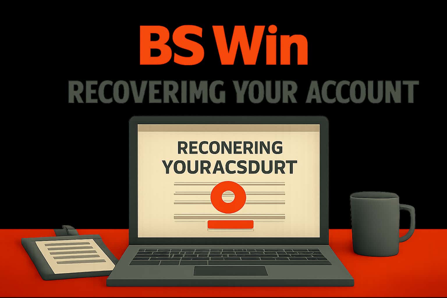 An informative scene illustrating account recovery steps for BS Win.
