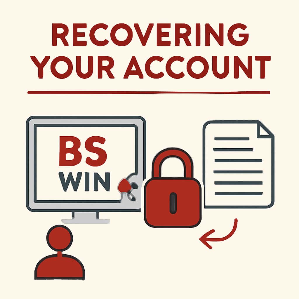 Diagram of the steps involved in recovering a BS Win account.