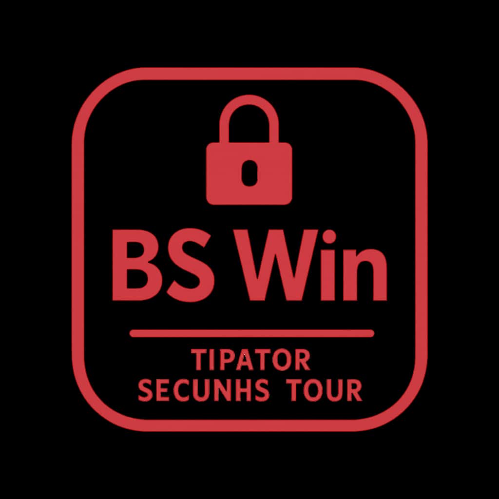 A simple badge illustrating account security tips with 'BS Win' text.